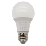 Bec LED Comtec E27 9W 810 lumeni, glob mat A60, lumină neutră