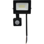 Proiector LED exterior Chrome Slim 10W 900 lumeni IP65, senzor de miscare, lumină rece, negru