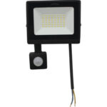 Proiector LED exterior Chrome Slim 50W 4700 lumeni IP65, senzor de miscare, lumină rece, negru